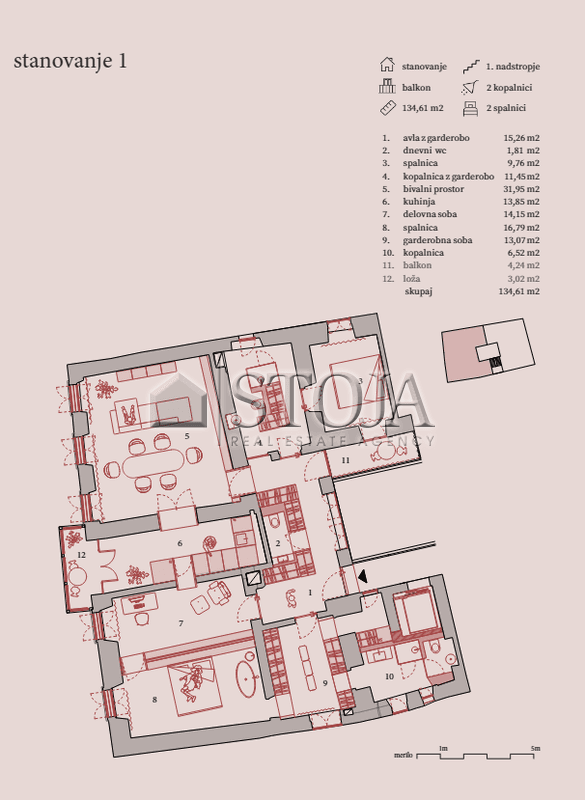 Prodaja, Stanovanje, 4-sobno, Ljubljana mesto, Center, Center, 145.6 m2 — photo 11 of 12