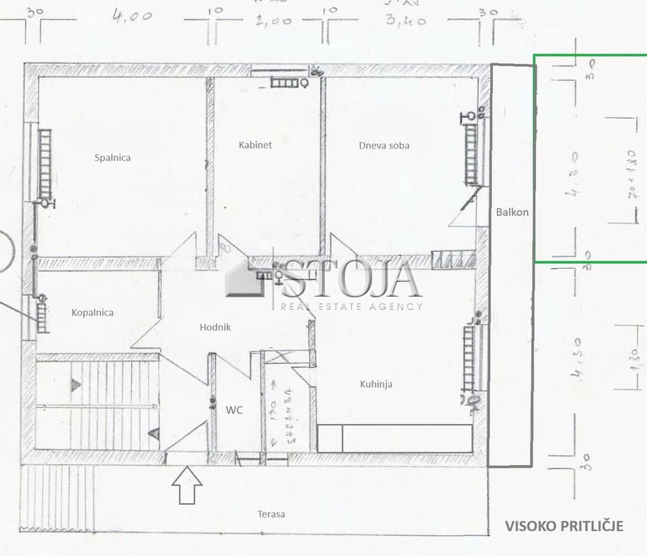 Prodaja, Stanovanje, 3-sobno, Ljubljana mesto, Moste-Polje, Nove Jarše, 128.6 m2 — photo 15 of 16
